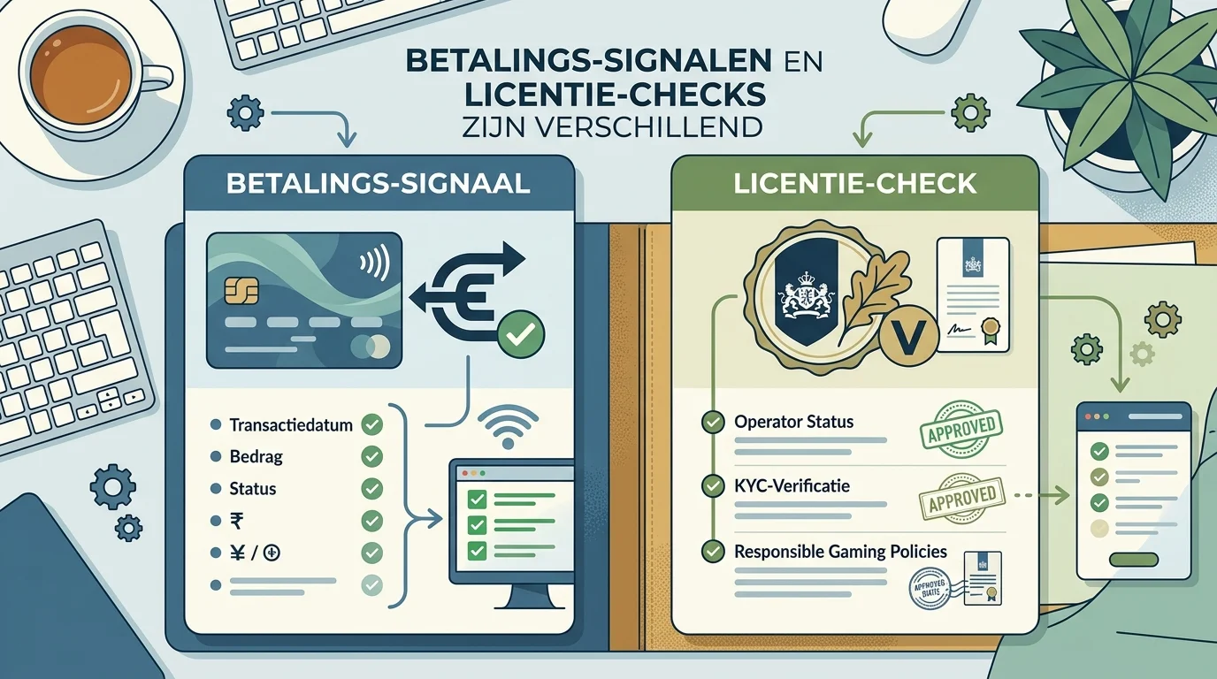 Overzicht van betaal- en vergunningssignalen zonder casino-logo’s